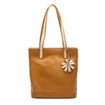Bolsa de Couro - ENVELOPE - Ocre e Off White