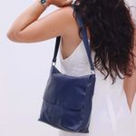 Bolsa de Couro - LOTUS - Azul Anil