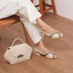 Bolsa de Couro - Mini NASCENTE - Off White e Sálvia