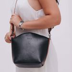 Bolsa de Couro - PAIXÃO - Preto e Chocolate