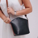 Bolsa de Couro - PAIXÃO - Preto e Chocolate