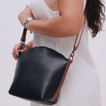 Bolsa de Couro - PAIXÃO - Preto e Chocolate