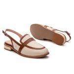 Mule - SERENO - Off White e Chocolate - 664.66