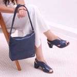 Sandália Peep Toe Azul Anil - VENEZA