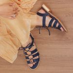 Sandália Rasteira - ABRAÇO - Azul Anil - 862.06