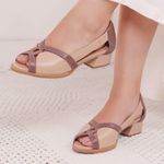 Sapato Peep Toe CUIDADO - Mousse e Nude - 965.22