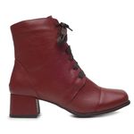 Bota Feminina Couro Bico Quadrado Vermelha - Miami - 383-04