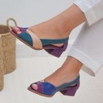 Sapato Peep Toe ENERGIA - Purple, Petróleo, Azul e Nude - 965.14 