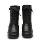 Bota Feminina Couro Bico Quadrado Preta - Miami - 383-04