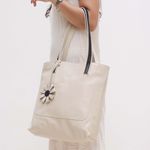Bolsa de Couro - ENVELOPE - Off White e Preto