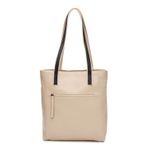 Bolsa de Couro - ENVELOPE - Off White e Preto