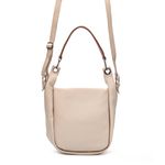Bolsa de Couro FLORAR - Off White e Chocolate