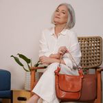 Bolsa de Couro FLORAR - Telha e Nude