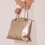 Bolsa de Couro para Notebook ROTINA - Champagne