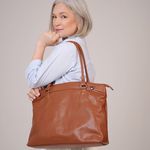 Bolsa de Couro para Notebook ROTINA - Chocolate