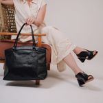 Bolsa de Couro para Notebook ROTINA - Preta