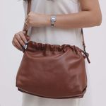 Bolsa de Couro Legítimo Chocolate - HARMONIA GRANDE 