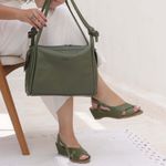 Sandália Anabela Couro Legítimo Sorria Cacto 970-05