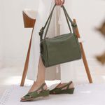 Sandália Anabela Couro Legítimo Sorria Cacto 970-05