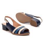 Sandália Peep Toe Serenidade Azul Anil, Off White e Azul Royal 965.57