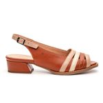Sandália Peep Toe Serenidade Nude, Telha e Off White 965.57 