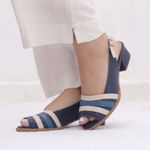 Sandália Peep Toe Serenidade Azul Anil, Off White e Azul Royal 965.57