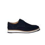 Sapato Social Masculino de Amarrar Derby Nobuck Azul Marinho