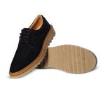 Sapato Social Masculino de Amarrar Derby Nobuck Preto