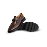Sapato Social MasculinO Detalhe Metal Couro Cafe