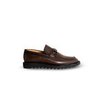 Sapato Social MasculinO Detalhe Metal Couro Cafe