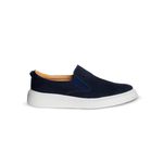 SlipOn Masculino Couro Nobuck Azul Marinho