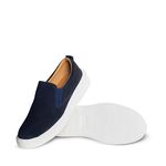 SlipOn Masculino Couro Nobuck Azul Marinho