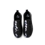 Iate Slip On Masculino em Couro Preto Sola Preta