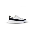 Sapatênis Masculino Sneaker em Couro Branco Detalhe Preto