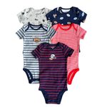  Kit Body Carters Bebê 5 Peças Manga Curta Menino Estampa Handebol