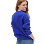 Blusa de moletom Adulto Feminino Flanelado Azul Escuro GAP