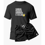 Kit Camiseta Algodão Premium + Bermuda Tactel Verão 2024 Samba Pagode Use Clan