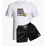 Kit Verão Camiseta + Bermuda Samba Pagode Domingo Gelada Use Clan
