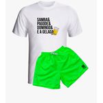 Kit Verão Camiseta + Bermuda Samba Pagode Domingo Gelada Use Clan