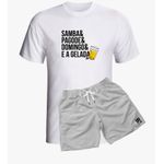 Kit Verão Camiseta + Bermuda Samba Pagode Domingo Gelada Use Clan