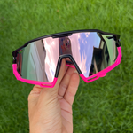Óculos de Sol Performance Máscara Melbourne Preto e Rosa c/ Moldura Removível - Polarizado UV400