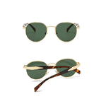 Óculos de Sol Redondo Preto Metal Premium Aruba UV400