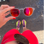 Óculos de Sol Redondo Cinza Lente Laranja Split UV400