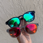 Óculos de Sol Redondo Preto Lente Azul Maui UV400