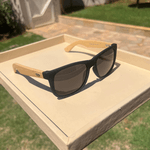 Óculos de Sol Clássico Madeira Maré Preto UV400