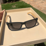 Óculos de Sol Clássico Madeira Maré Preto UV400