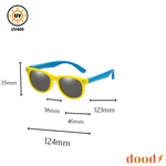 Óculos de Sol Clássico Infantil Amarelo e Azul - Polarizado UV400