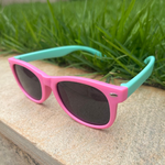 Óculos de Sol Clássico Infantil Rosa e Verde - Polarizado UV400