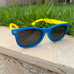 Óculos de Sol Clássico Infantil Amarelo e Azul - Polarizado UV400