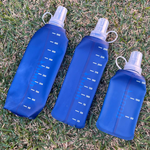 Garrafa Squeeze Azul Silicone Dobrável Soft - 250ml